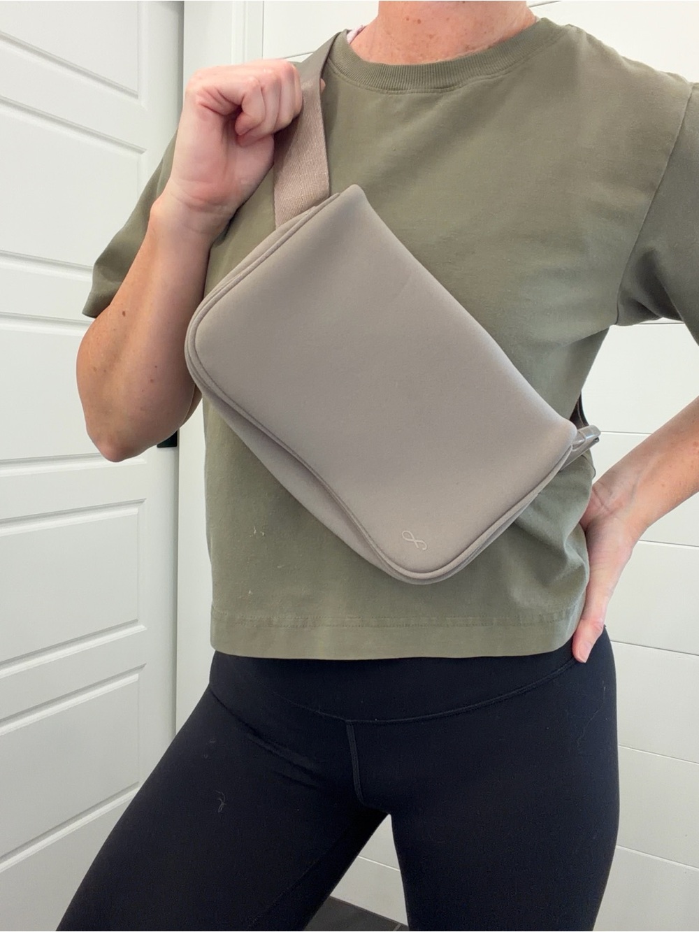 Neutral Taupe Crossbody Sling Bag by Freely
